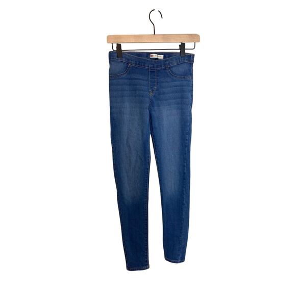 Denim Levi Strauss and Co. Youth Adjustable Magic Belt Girls Sz 14 Skinny Jeans - Picture 1 of 5